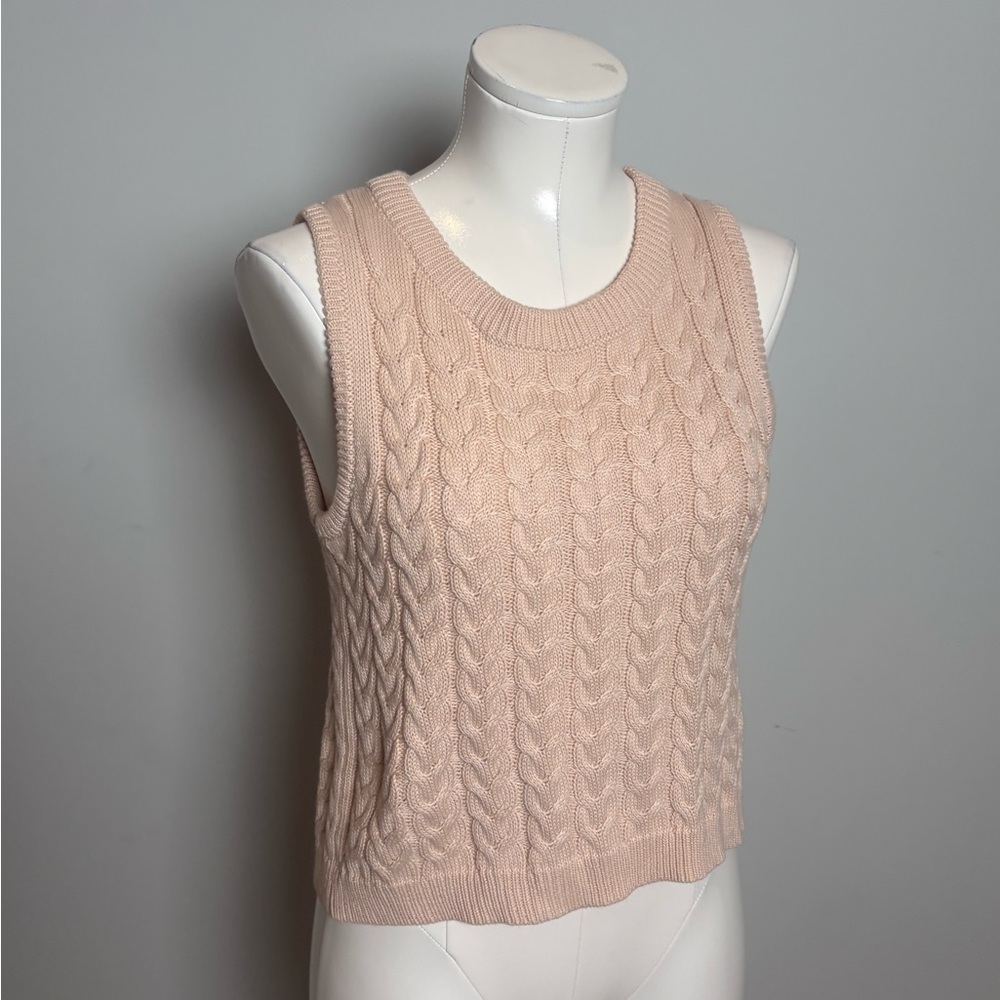 Lulu's Pink Cable Knit Sleeveless Top